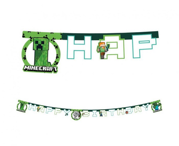 GIRLANDA BANER URODZINOWY MINECRAFT 200CM