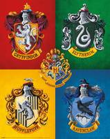 PLAKAT HOGWARTS 4 DOMY HARRY POTTER 40x50cm