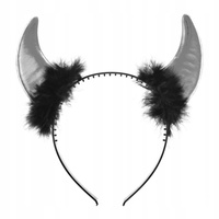 OPASKA ROGI DIABŁA METALIZOWANE SREBRNE DO STROJU ANIOŁ DIABEŁEK