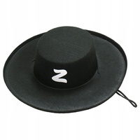 Kapelusz / strój ZORRO czarny filcowy rozm. 54-59cm