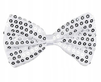 CEKINOWA MUSZKA BIAŁA SREBRNE CEKINY DO STROJU DISCO