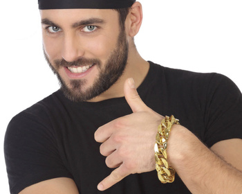 ZŁOTY ŁAŃCUCH BRANSOLETKA GOLD PIMP RAPER GANSTER ELVIS
