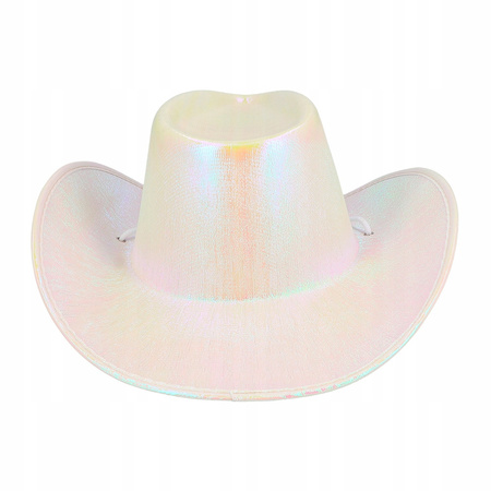 KAPELUSZ KOWBOJSKI BIAŁY PERŁOWY KOWBOJKA RODEO TEXAS