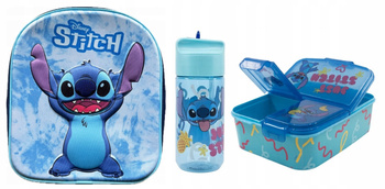 PLECAK + BIDON ŚNIADANIÓWKA Z PRZEGRODAMI STITCH STICZ ZESTAW BLU
