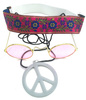 ZESTAW HIPIS OKULARY OPASKA NASZYJNIK PACYFKA HIPPIE