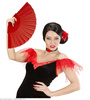 WACHLARZ CZERWONY MATERIAŁOWY DO STROJU RETRO LATA 20 FLAMENCO