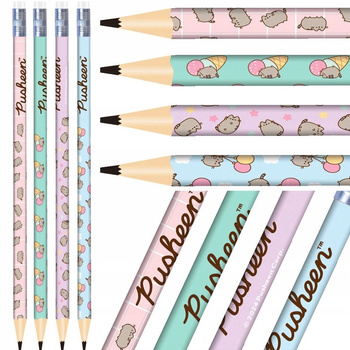OŁÓWEK Z GUMKĄ PUSHEEN THE CAT ST. MAJEWSKI HB 4 RÓŻNE KOLORY