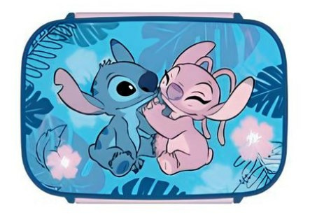 Śniadaniówka z przegrodami + bidon STITCH – zestaw do szkoły butelka lilo