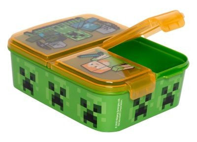 ZESTAW BIDON + ŚNIADANIÓWKA MINECRAFT Z PRZEGRODAMI STEVE ALEX CREEPER
