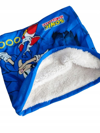 CZAPKA ZIMOWA SONIC Z POMPONEM + CIEPŁY KOMIN Z FUTERKIEM