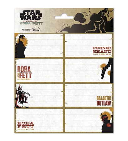 NAKLEJKI NA ZESZYT KSIĘGA BOBY FETTA NALEPKI STAR WARS