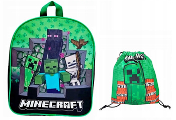 PLECAK PRZEDSZKOLNY MINECRAFT + WOREK TORBA NA ŚNIADANIE ZOMBIE CREEPER