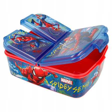 BIDON + ŚNIADANIÓWKA SPIDERMAN Z PRZEGRODAMI GRAFITTI