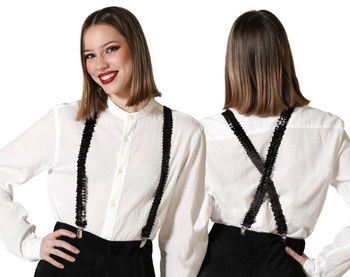 SZELKI CEKINOWE DO SPODNI CZARNE 2,5cm DO STROJU DISCO