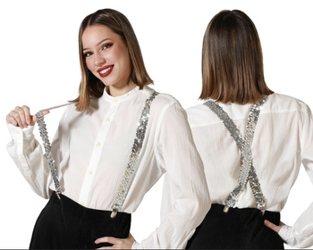 SZELKI CEKINOWE DO SPODNI SREBRNE 2,5cm DO STROJU DISCO