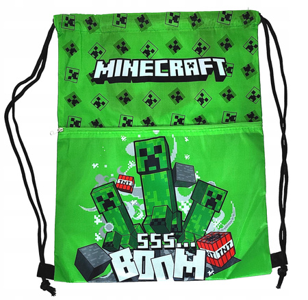 MINECRAFT CREEPER BOOM WOREK NA BUTY Z KIESZONKĄ 44 x 34 cm ZIELONY