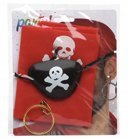 KOSTIUM PIRATA PIRATKI OPASKA KOLCZYK BANDANA PISTOLET SZABLA