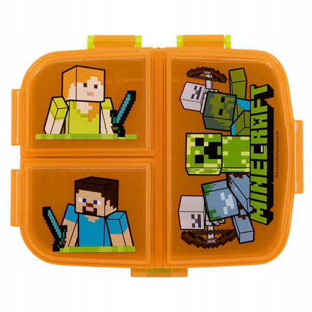 ŚNIADANIÓWKA + BIDON MINECRAFT XL ZESTAW Z PRZEGRODAMI DZIECI DO SZKOŁY