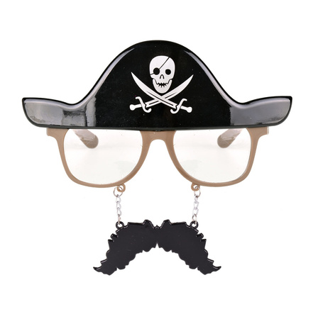 OKULARY PIRATA Z WĄSAMI I CZAPKĄ DO STROJU FOTOBUDKI PIRAT