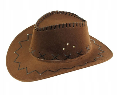 KAPELUSZ SZERYFA KOWBOJA BRĄZOWY WESTERN