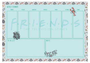 PLANER TYGODNIOWY PLAN LEKCJI FRIENDS PRZYJACIELE LOBSTER