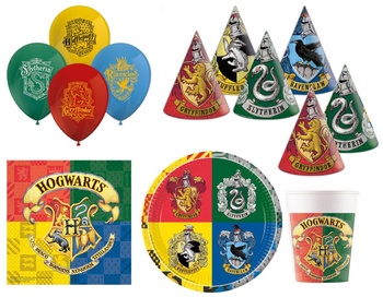 TALERZYKI KUBKI SERWETKI BALONY CZAPECZKI HARRY POTTER