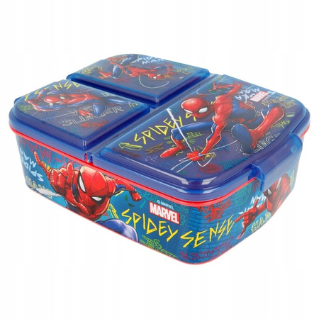 BIDON + ŚNIADANIÓWKA SPIDERMAN Z PRZEGRODAMI GRAFITTI
