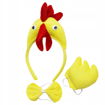 ZESTAW DO STROJU KURCZAK OPASKA MUSZKA OGONEK