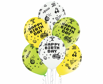 BALONY URODZINOWE NA PRZYJĘCIE GRACZA 6szt