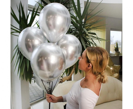 BALONY SREBNE 5szt 30cm