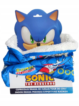 CZAPKA ZIMOWA SONIC Z POMPONEM + CIEPŁY KOMIN Z FUTERKIEM