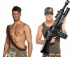 STRÓJ WOJSKOWY RAMBO ŻOŁNIERZ PAS Z NABOJAMI CZAPKA +DMUCHANY KARABIN 110cm