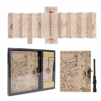 ZESTAW PREZENTOWY HARRY POTTER NOTES DŁUGOPIS RÓŻDŻKA MAPA HUNCWOTÓW