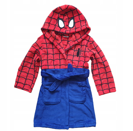 ORYGINALNY SZLAFROK DZIECIĘCY Z KAPTUREM SPIDERMAN ROZMIAR 98 NA 3-4 LATA