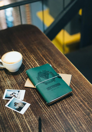 SKÓRZANY NOTES HARRY POTTER SLYTHERIN PAMIĘTNIK NOTATNIK