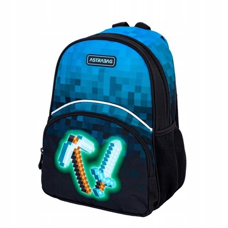 PLECAK SZKOLNY Z KIESZONKĄ ASTRABAG PIKSEL KILOF MIECZ DIAMENTOWY GAMER