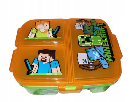ŚNIADANIÓWKA + BIDON MINECRAFT XL ZESTAW Z PRZEGRODAMI DZIECI DO SZKOŁY