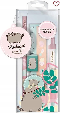 ZESTAW PRZYBORÓW SZKOLNYCH BIUROWYCH DO PISANIA PUSHEEN THE CAT 5 ELEMENTÓW