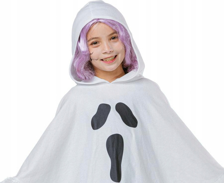 STRÓJ DUCH DUSZEK PONCZO BIAŁE DLA DZIECI GHOST HALLOWEEN + RĘKAWICZKI