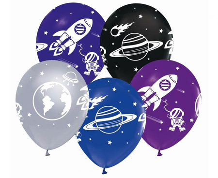 BALONY KOSMOS RAKIETA PLANETY 5szt 30cm