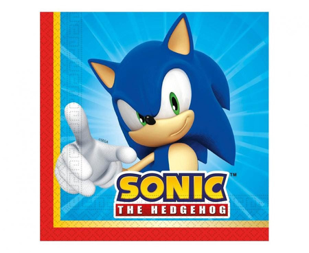 SERWETKI PAPIEROWE SONIC URODZINOWE 20szt ORYGINAŁ