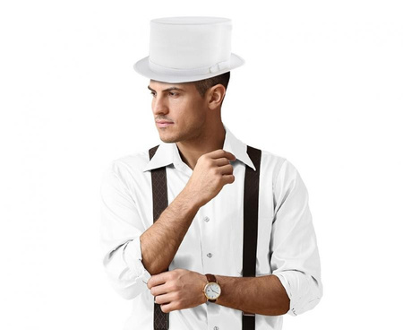 CYLINDER BIAŁY GŁADKI DLA DOROSŁYCH GENTLEMAN MAGIK
