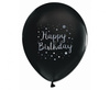 BALONY CZARNE BIAŁE HAPPY BIRTHDAY URODZINY