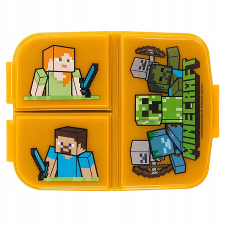ZESTAW BIDON + ŚNIADANIÓWKA MINECRAFT Z PRZEGRODAMI STEVE ALEX CREEPER
