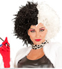 PERUKA CRUELLA DE MON 101 DALMATYŃCZYKÓW BIAŁO-CZARNA