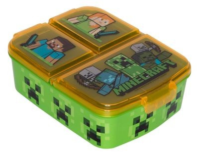 ZESTAW BIDON + ŚNIADANIÓWKA MINECRAFT Z PRZEGRODAMI STEVE ALEX CREEPER