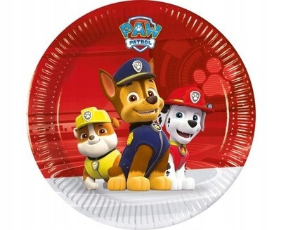 TALERZYKI PAPIEROWE PSI PATROL 20cm 8szt URODZINY