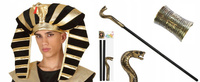 CZAPKA FARAONA KLEOPATRY KORONA EGIPT + LASKA BERŁO Z WĘŻEM + BRANSOLETKA
