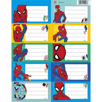 NAKLEJKI NA ZESZYT SPIDERMAN 10szt