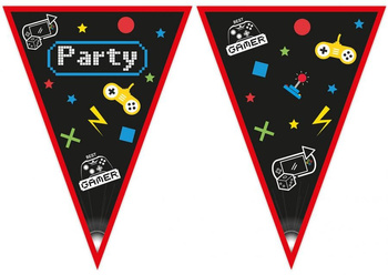 BANER URODZINOWY GIRLANDA GAMER PARTY GRACZ